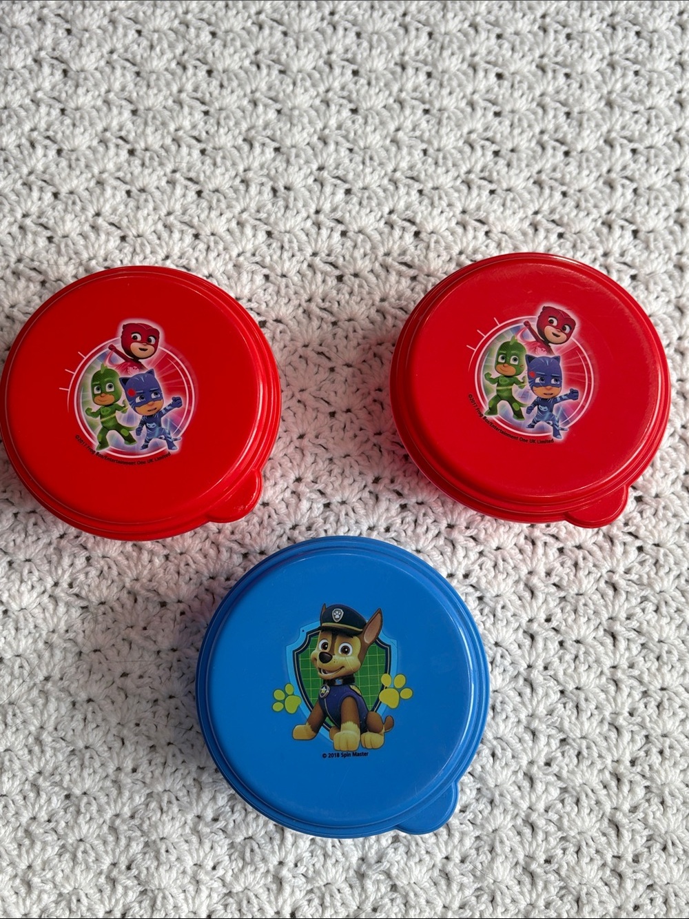 ZAK! Designs Blue Paw Patrol & Red PJ Mask BPA Free Kids Snack Boxes- Set Of 3 !
